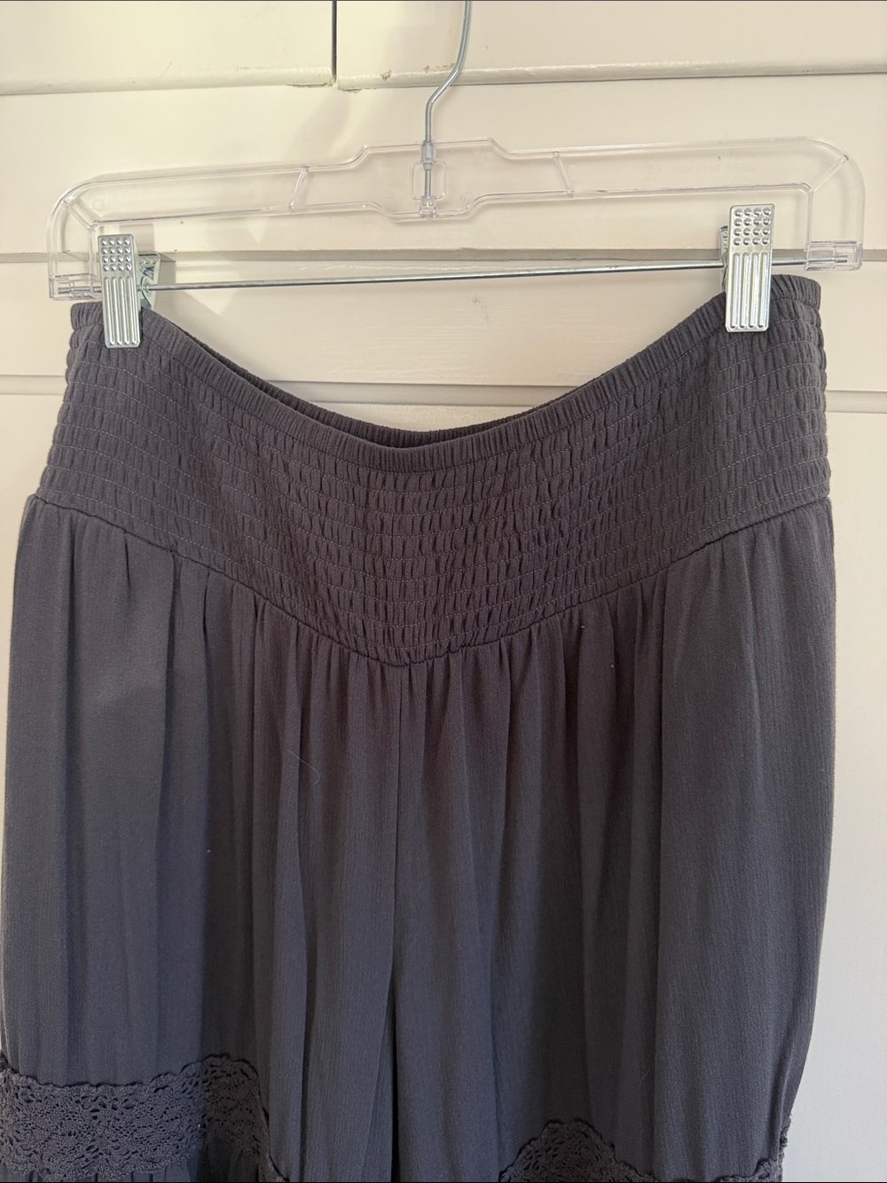 Festi Smocked Waist Tiered Wide Leg Pants Boho - Picture 7 of 10